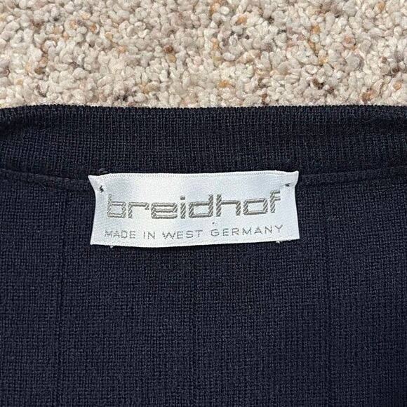 Vintage Breidhof West Germany Wool Navy Blue V-Neck Sweater Vest Medium - Picture 3 of 6